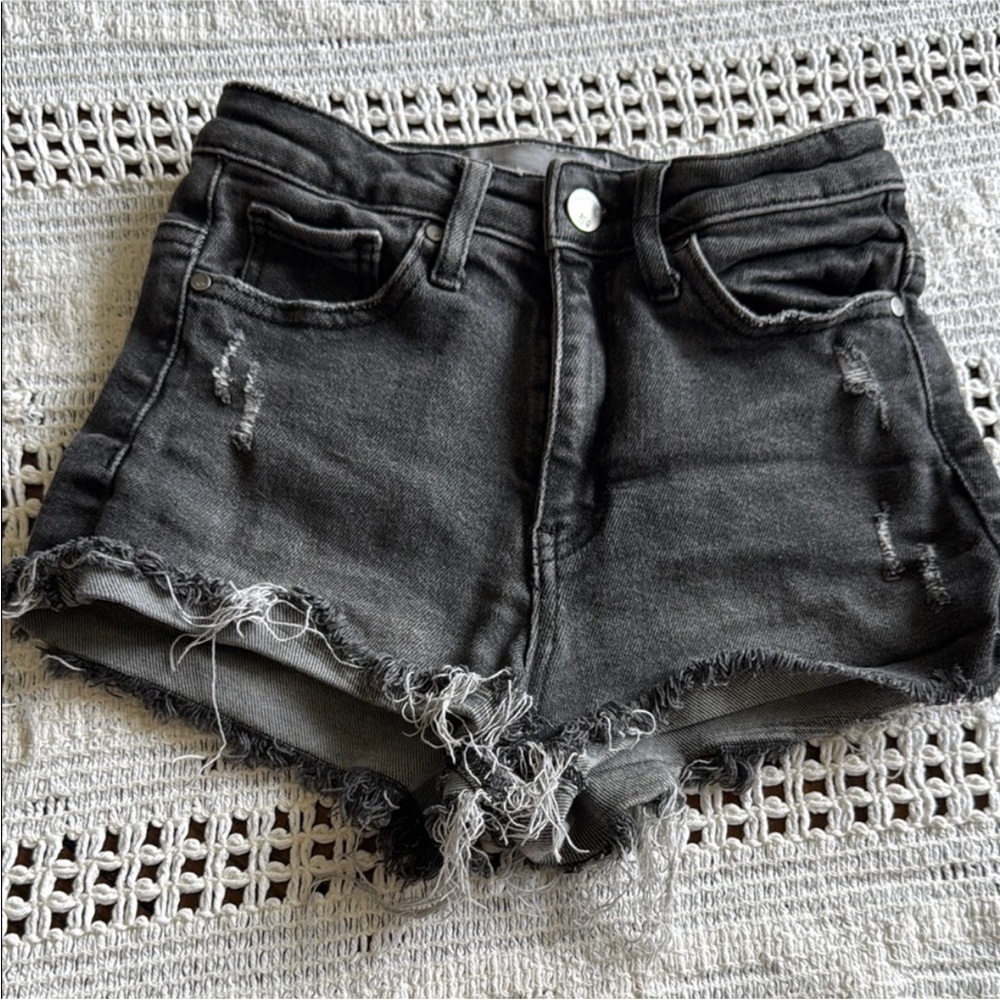 RSQ Dark Gray Distressed Jean Shorts